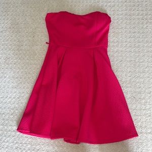 Papaya pink strapless dress